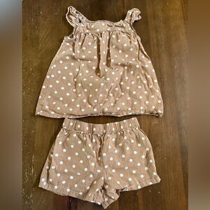 Carter's Tan Polka Dot Kids Matching Set